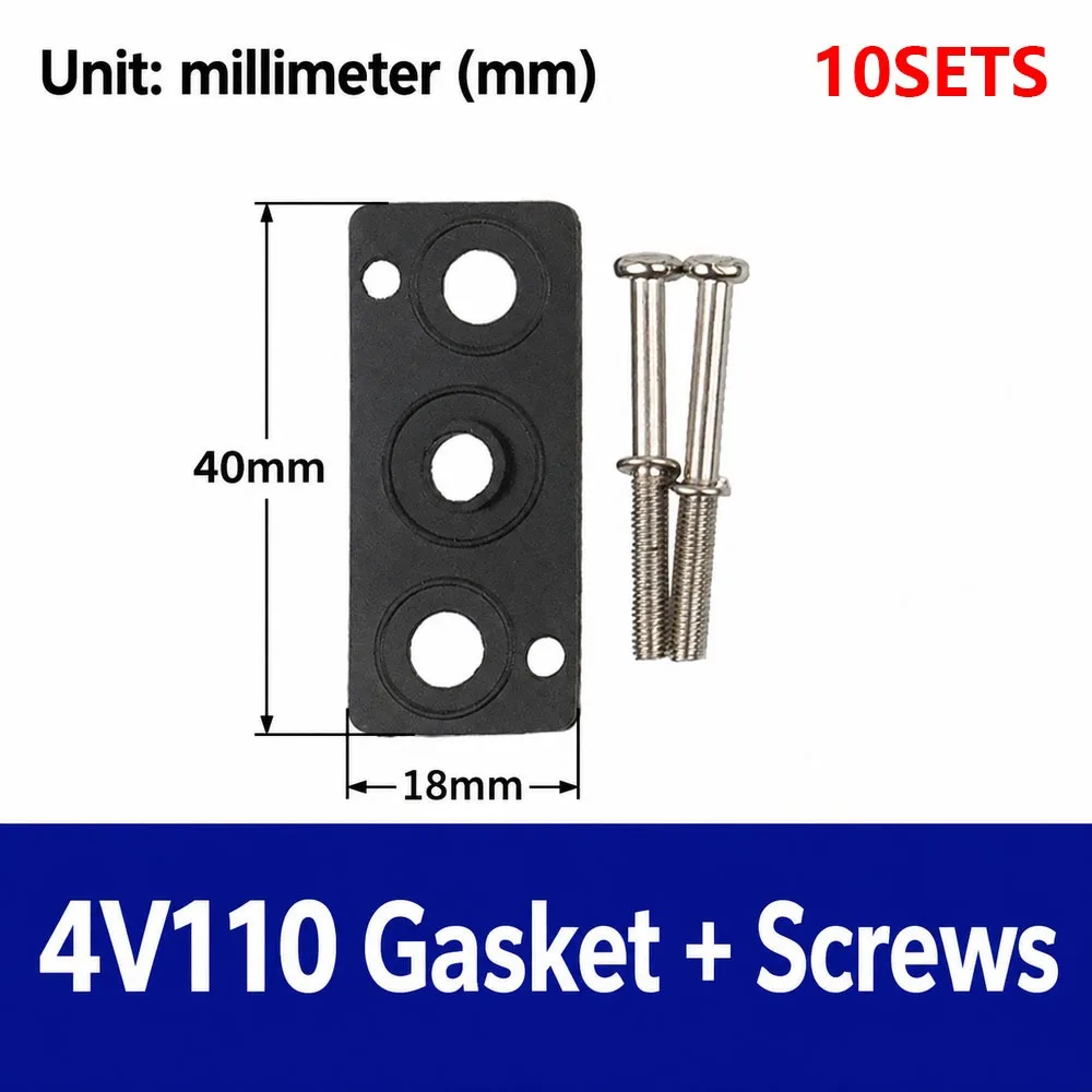 10Sets Rubber Solenoid Valve Base Gasket 4V110 4V210 4V310 4V410 4V100M 4V200M 4V300M 4V400M Manifold Blind Plate Busbar