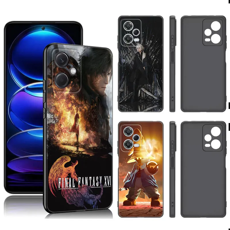 Game Final Fantasy Black Silicone Phone Case For Xiaomi Redmi Note 9 10 11 11S 11T 12 13 Pro 5G Plus 9S 10S 12S