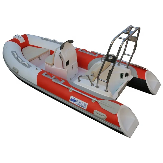 13ft 3.9m Double Model Hypalon Inflatable Boats 1.2mm Fiberglass and PVC Rib Motor Boat With Deep V Hull for Outdoor Fishing view 2