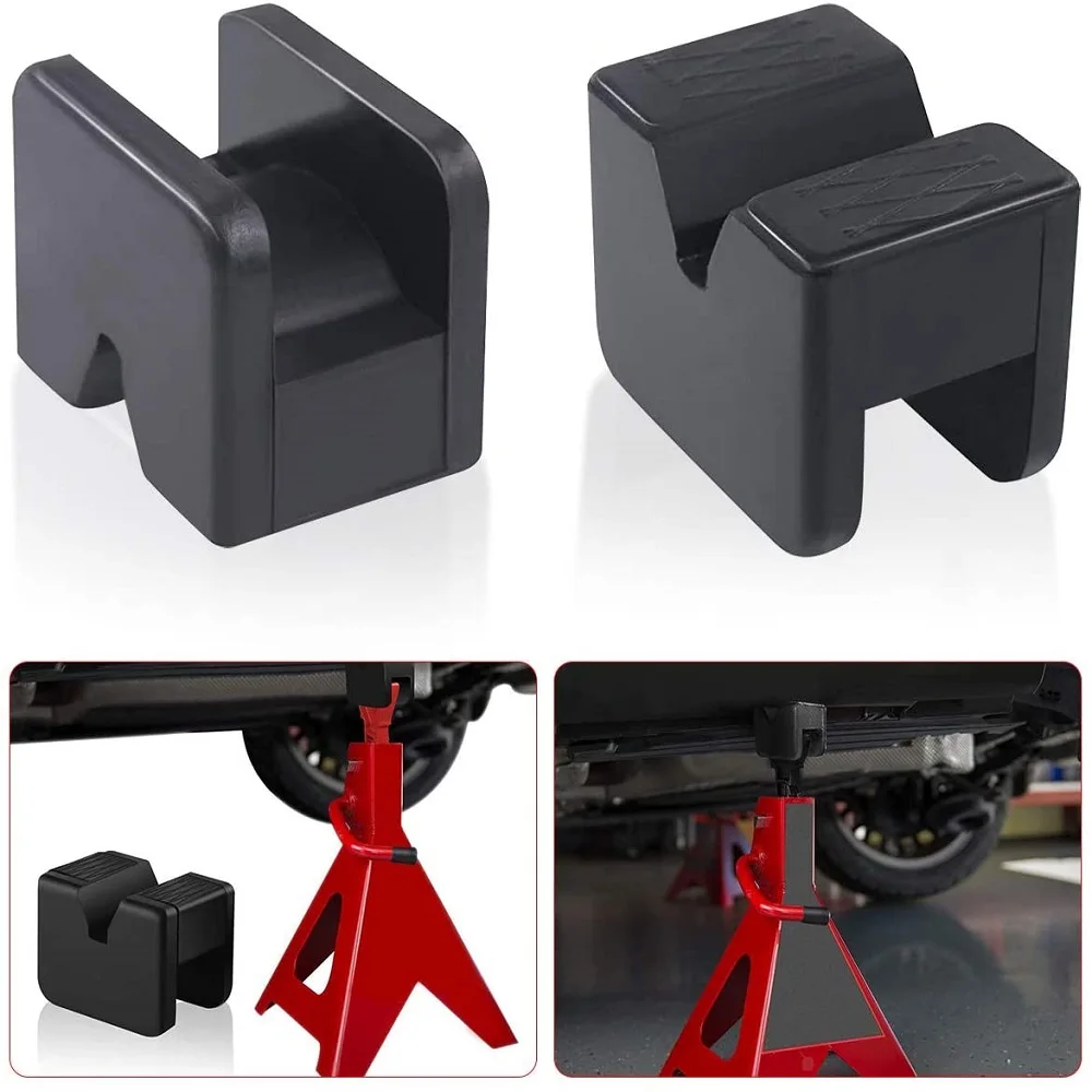 Car Lift Jack Stand Rubber Pads Different Types Black Rubber Slotted Floor Jack Pad Frame Rail Adapter Universal