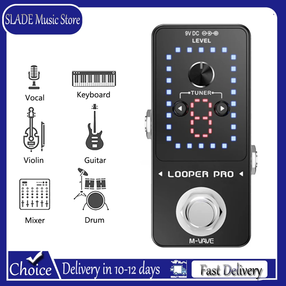 Looper Pro Guitar Pedal with 9 Loops&40-Min Recording Loop Station with Tuner Unlimited Overdub USB Import/Export for Guitar