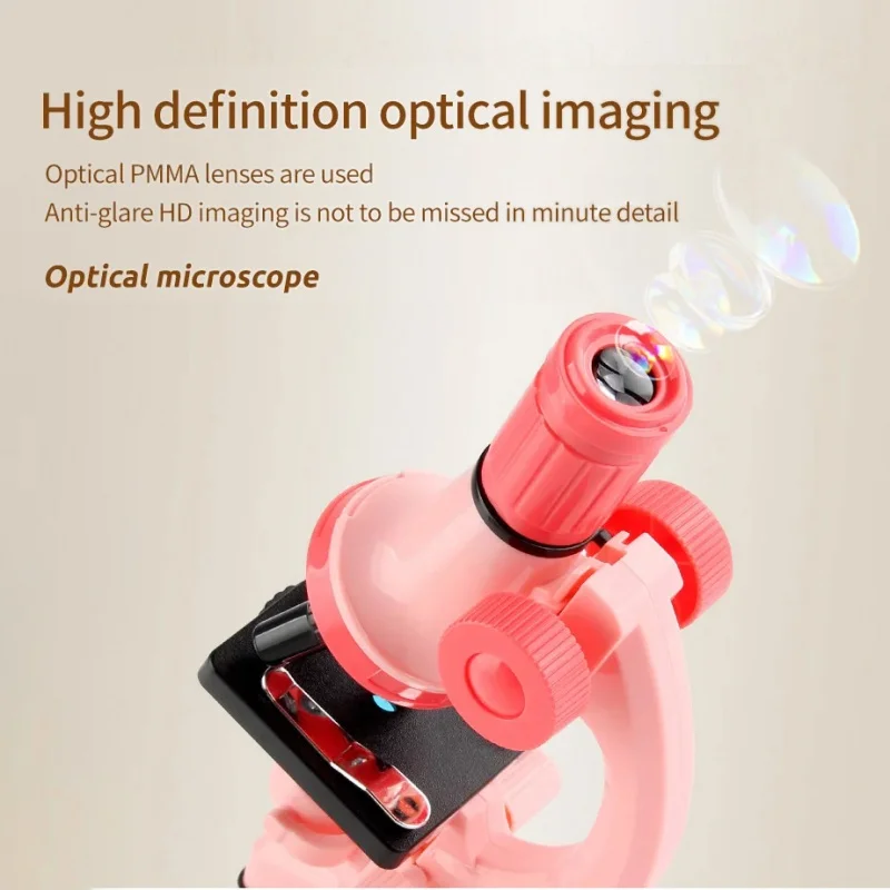 100X/600X/1200X HD Optical Microscope For Children Science Biology Lab Kit Montessori Educational Toys Kids Xmas Gift