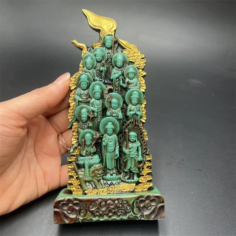 

Antique resin gilded carving home living room Nepalese Buddha statue study decoration Folk Art Collection ornaments