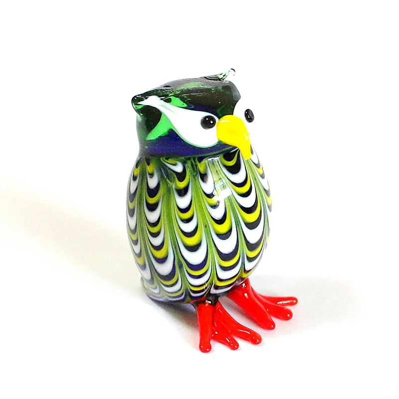 

Murano Glass Owl Miniature Figurine Ornaments European Style Gold Foil Cute Bird Animals Small Statue Home Desktop Kawaii Decor