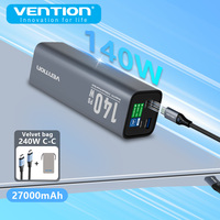 Vention 27000mAh Power Bank 140W Portable Powerbank Fast Charge PD 3.1 External Battery High Capacity for iPhone 16 iPad Macbook