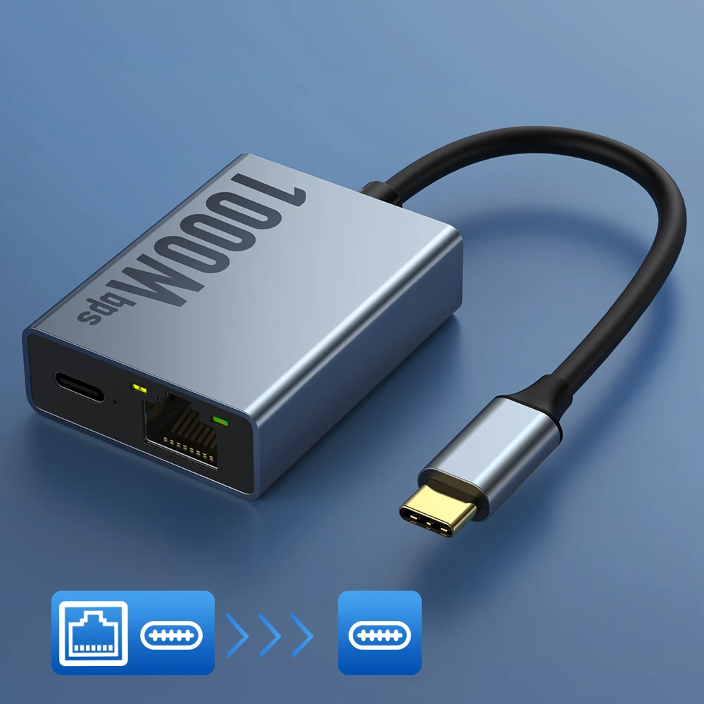 Karta sieciowa USB Adapter Ethernet dla Chromecast Google TV Sieć typu C na RJ45 dla smartfonów Tablety Urządzenie z systemem Android