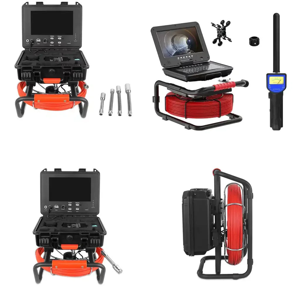 

Cable 9inch 1080P HD Image Waterproof Sewer Pipe Inspection Camera With Self-leveling Or 512HZ Transmitter Locator