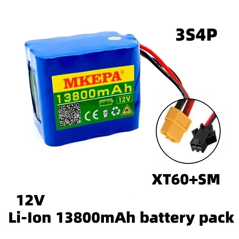 3S4P 12V 13.8Ah BMS 18650 Rechargeable Lithium Battery Widely Used: Instruments Led Lighting Traffic Signs Ship UAV Speaker Etc