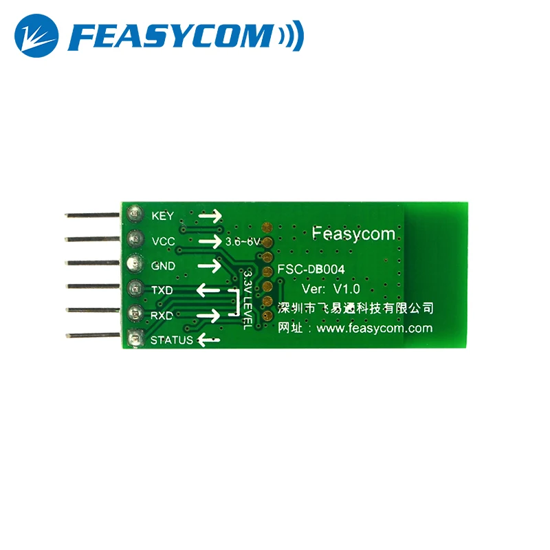Feasycom-Módulo de modo Dual TTL Bluetooth 5,0, 6 pines, placa de desarrollo, compatible con SPP BLE, transmisor de datos inalámbrico