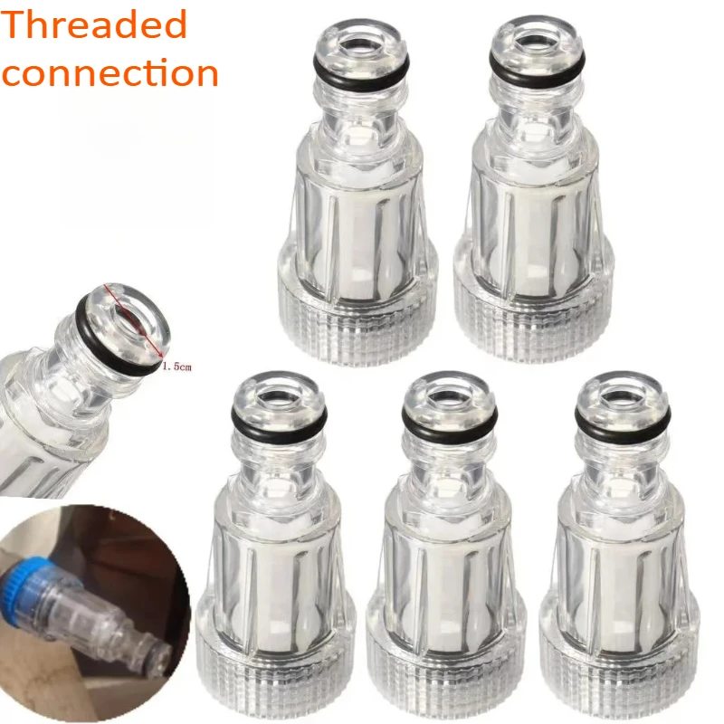 5PcsThread Faucet Quick Connector Car Washing Machine Adapter High Pressure Washer Garden Hose for K K2-K7 with Water Filter