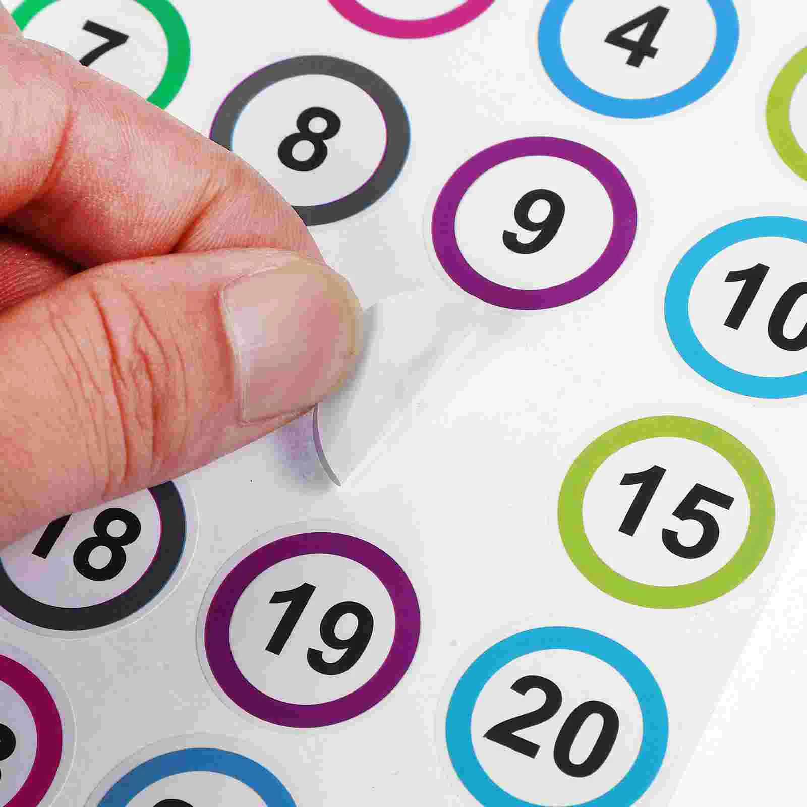 Autocollants pour ongles numérotés, petit numéro de 1 à 40, classification, bureau, 50 feuilles