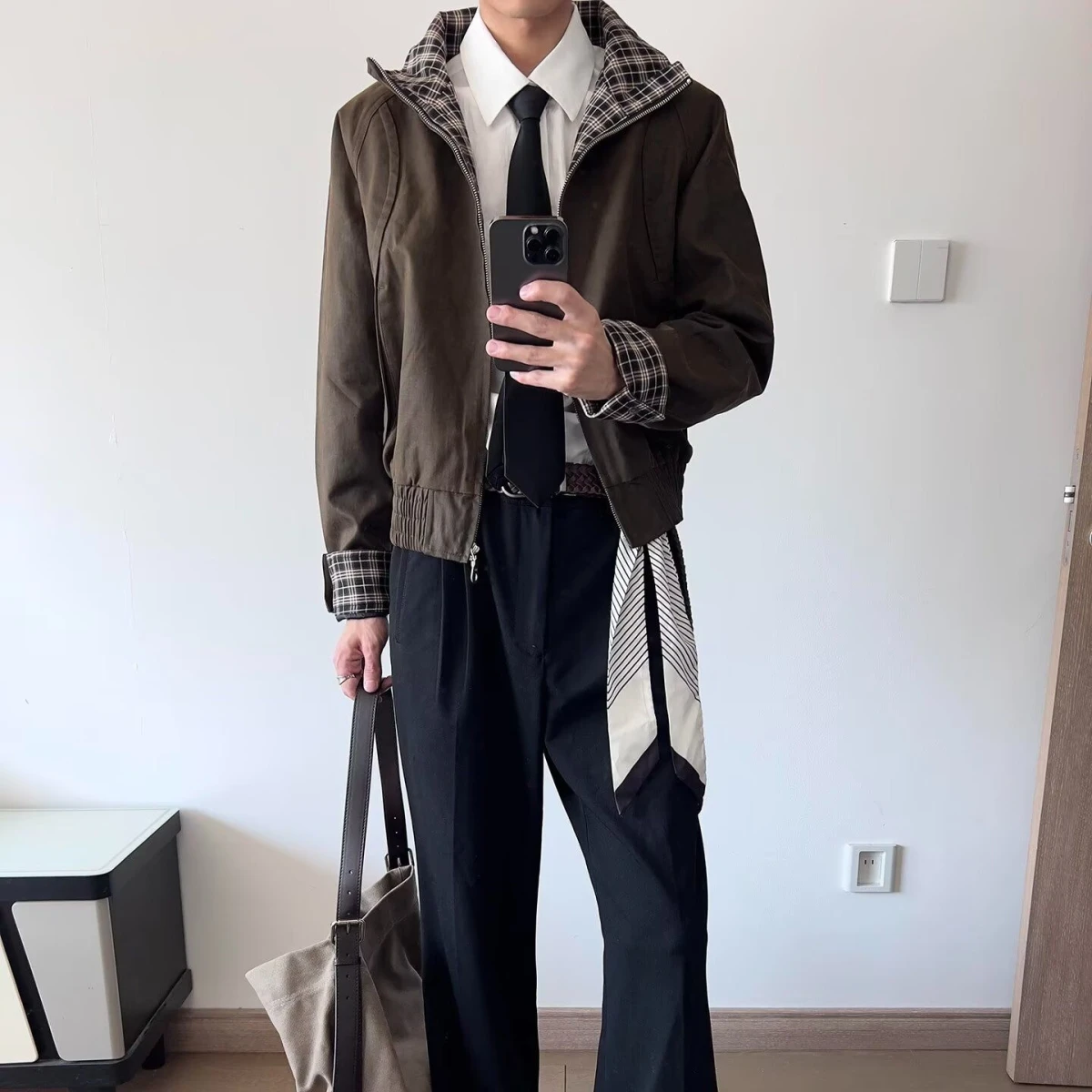 

Loose Men's Jaet Spring Autumn Harajuku Sle Hong Kong Sle Trendy Outerwear Stand Fit Long Sve Pure Color