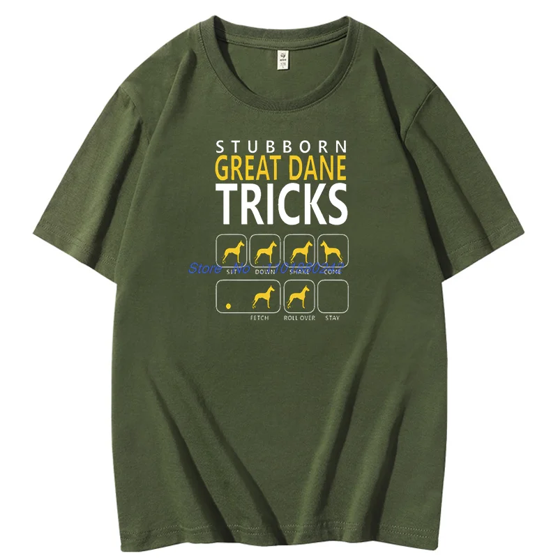 Dog Gift Stubborn Great Dane Tricks Graphic T Shirts Summer Cotton New Shirts And T-Shirts Birthday Gifts T-Shirt Mens Clothes