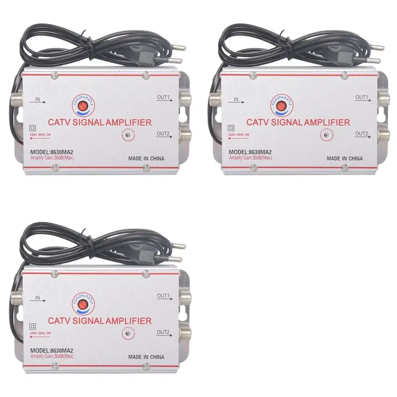 24-時間配達-3x-8630ma2-30db-ケーブルテレビスプリッターアンプデジタルテレビアンテナ信号ブースターホームテレビ機器-45mhz-から-860mh