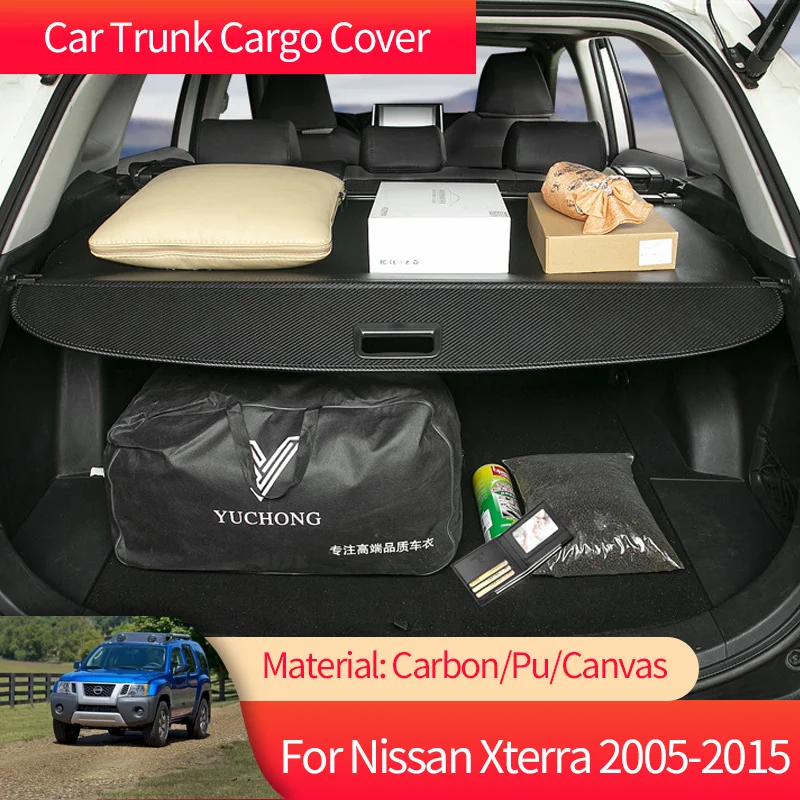 for Nissan Xterra N50 MK2 2005~2015 Auto Trunk Cargo Cover Luggage Storage Rear Boot Tray Security Shielding Shade Accessories