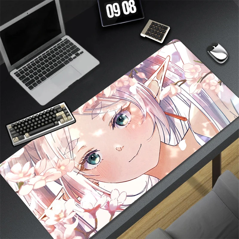 

Computer Gaming Accessories Mousepad Office Mouse Pad Keyboard Pad Desk Decoracion F-frieren Beyond Journey End Anime Desk Mat