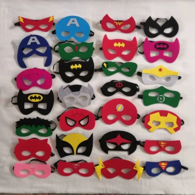 32/28/10 unids/lote máscaras de superhéroe de Halloween vestido de fiesta de cumpleaños de Navidad máscara de Cosplay para niños Favor