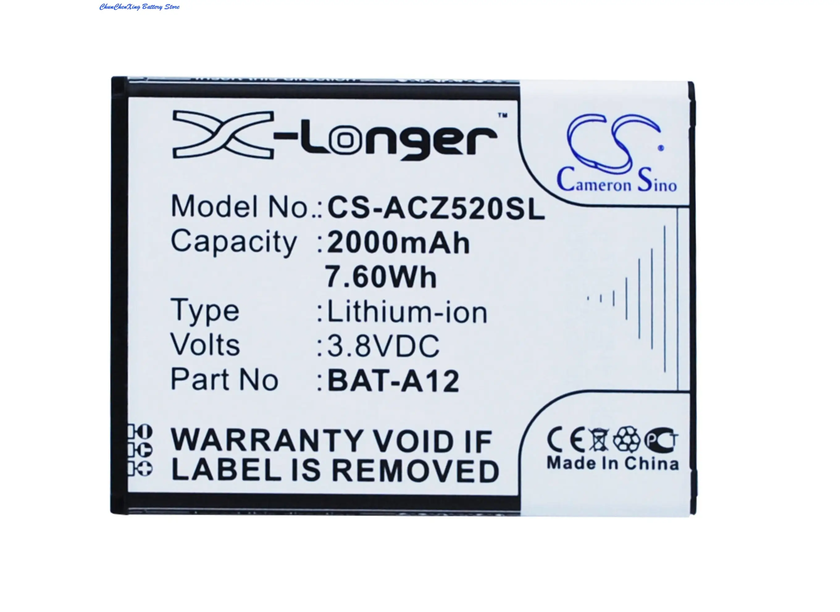 

High Quality Battery BAT-A12 for Acer Liquid Z520, Liquid Z520 Dual SIM
