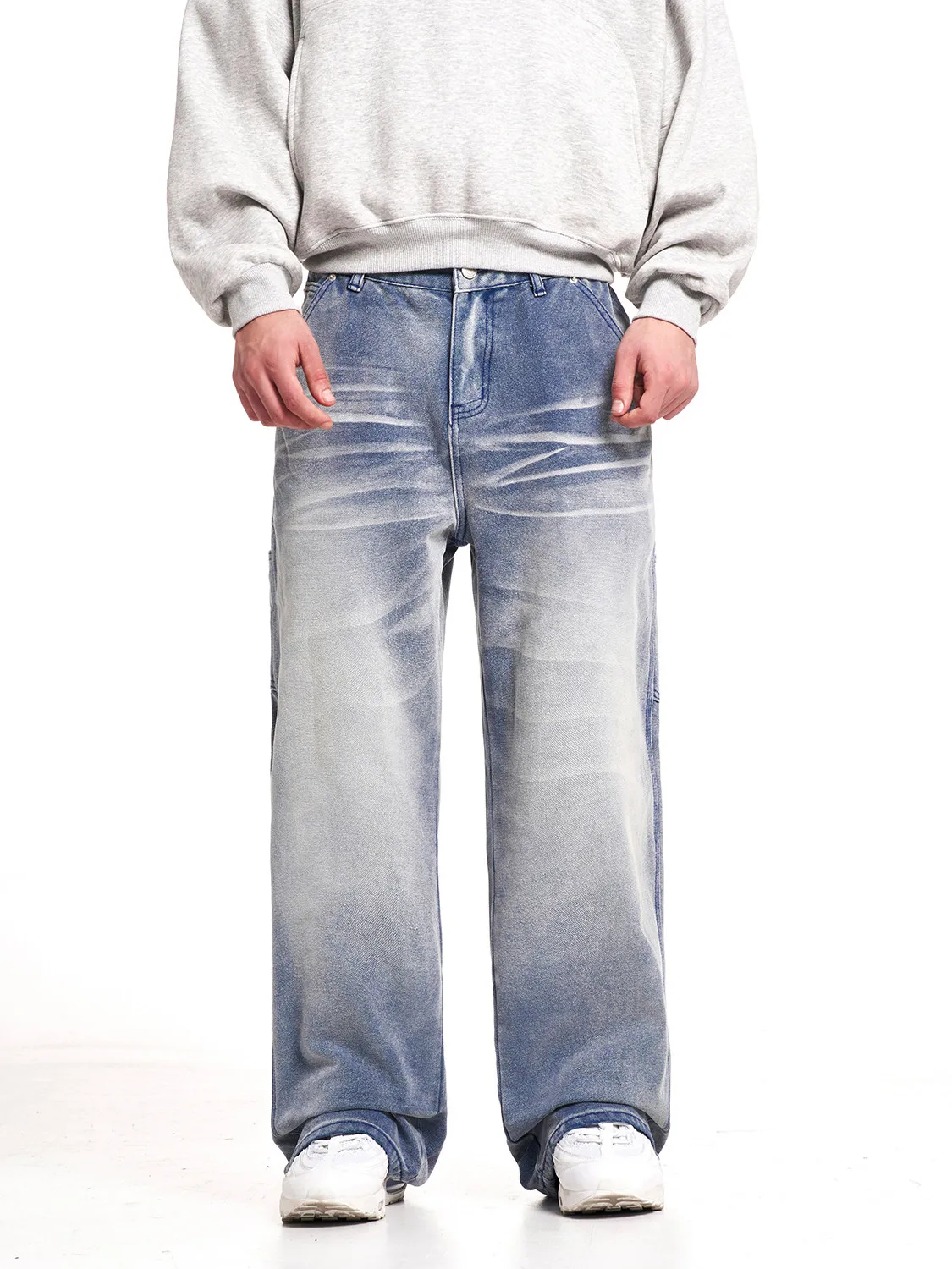 

Мужские джинсы MT99 Vintage Straight Leg Snowflake Washed Blue: ретро-стиль, прямой крой, средняя посадка, из денима с хлопковым смесовым составом, повседневные.