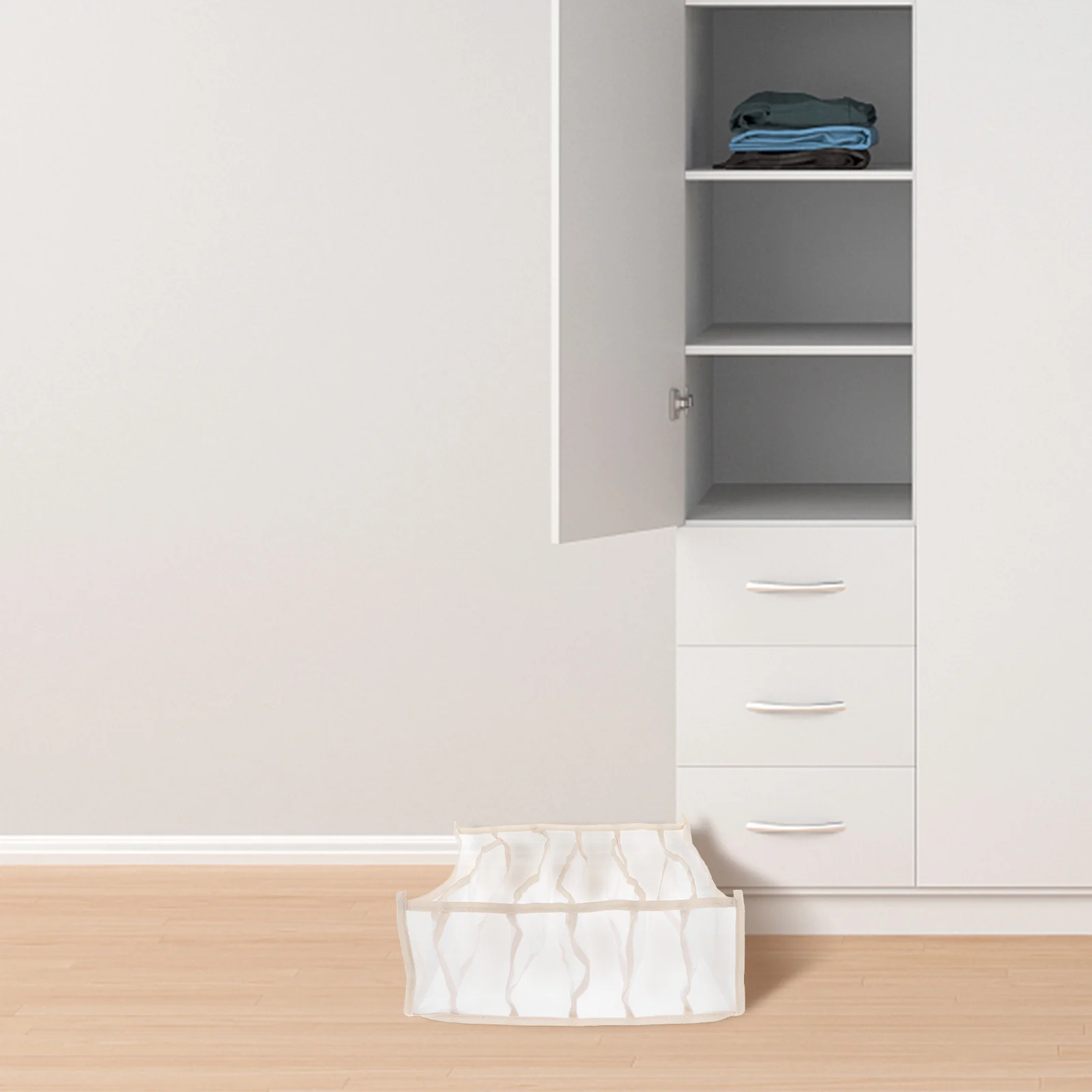 

Underwear Storage Bin with Divided Grids Organizer Drawer for Bras Socks Ties Small Items Compact Closet Organizer Sundries