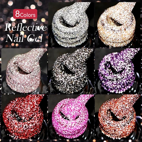 Imagen 2 del producto LILYCUTE 7ml Gel reflectante brillante esmalte de uñas brillo neón semipermanente UV LED Gel remojo fluorescente barniz de uñas manicura