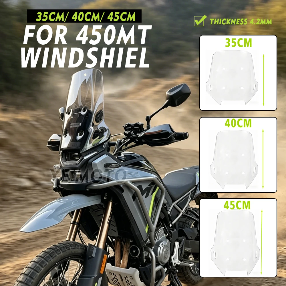 

2026 For CFMOTO 450MT Windshield 450 MT Accessories Motorcycle Front Windscreen for cf450mt MT 450 Windshield Parts 2024 2025