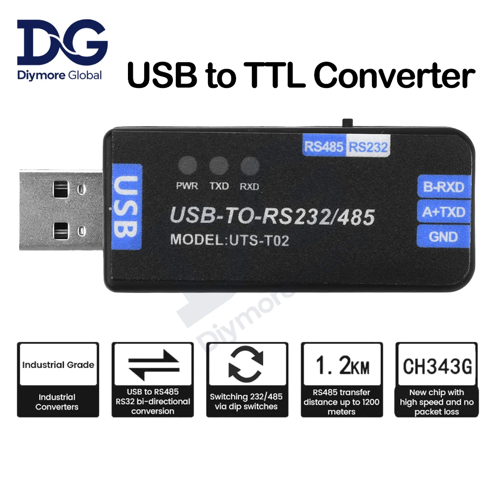 Módulo de comunicação conversor USB para TTL USB para RS485/RS232 Conversor serial TTL meio duplex bidirecional