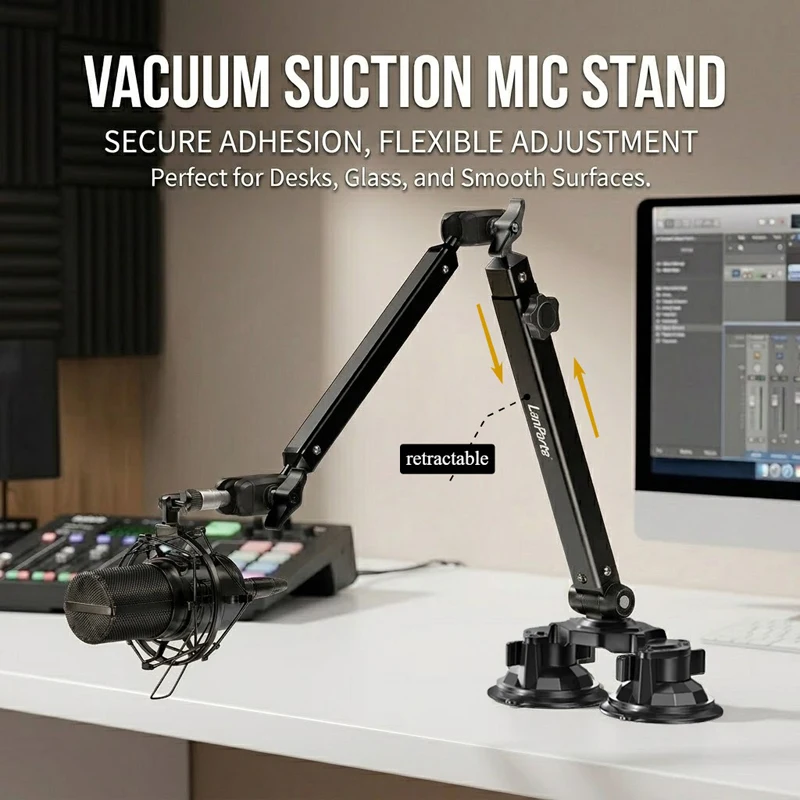 Soporte de micrófono con brazo de pluma para Yeti FIFINE AM8 K669B HyperX QuadCast SoloCast AT2020 Shure SM7B MV7 y otros micrófonos