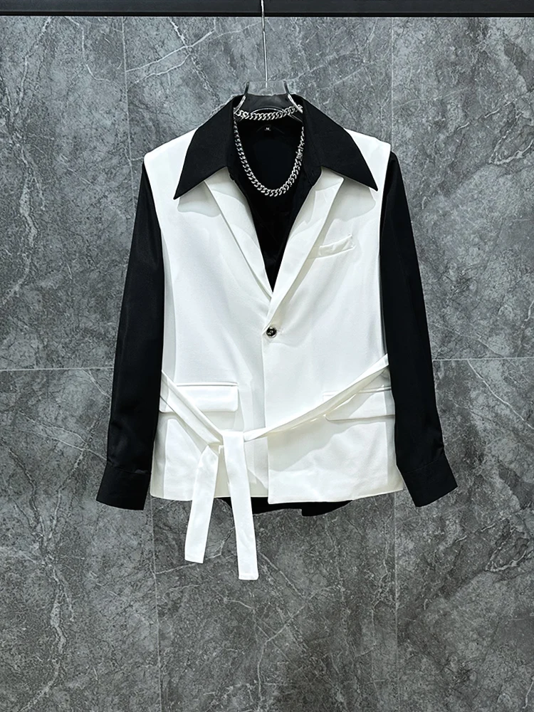 

New 2025 Svel Vest Jaet Men's Hairst Casual Korean Sle West Suit Design Sense Loose Fit Youthful Energy