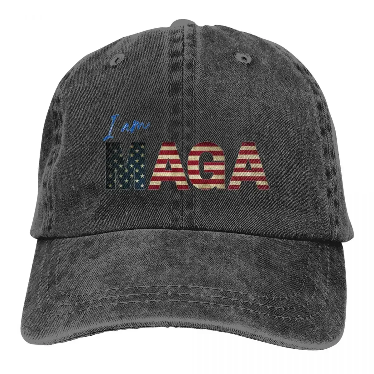 I Am MAGA Baseball Cap Trump 2024 Outdoor Gym Hot Sale Washed Trucker Hat Men Adult Casual Design Baseball Caps