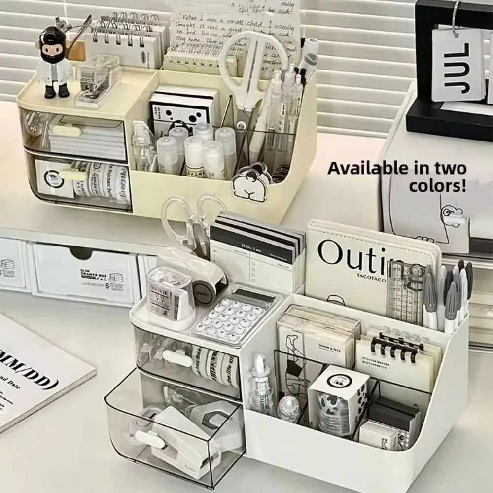 

Plastic Desktop Storage Box Multi-Functional Space-Saving Cosmetic Skincare Organizer Drawer Design Storage Clear