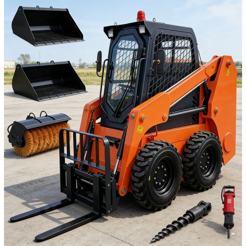 

Mini Skid Steer Loader Compact Front Loader with Bucket 1000kg Loading Capacity High Quality