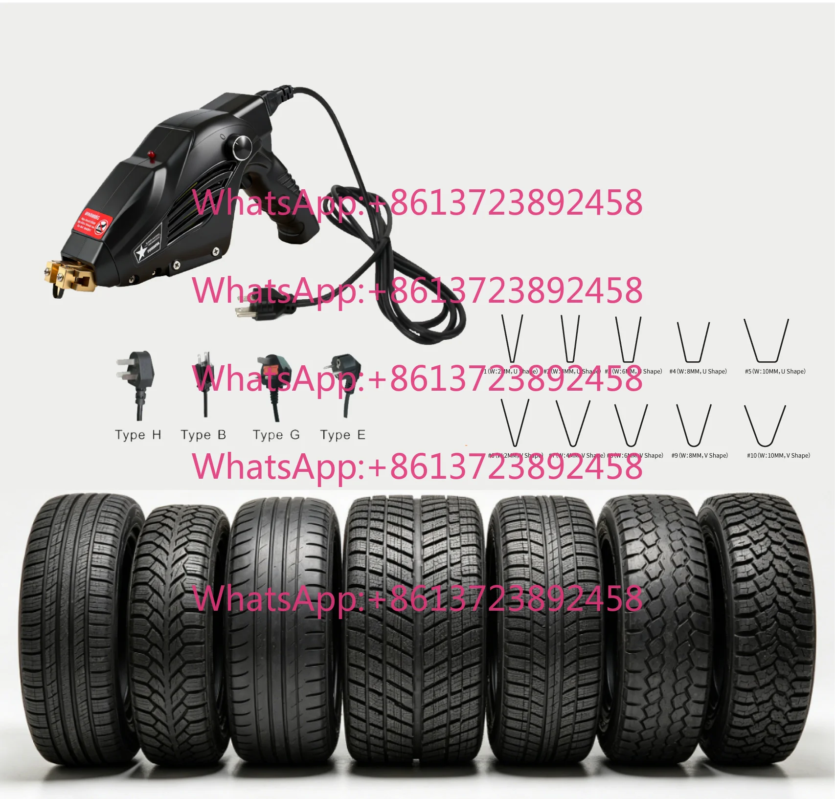 Handheld Tire Groover for Rubber Portable Outdoor Tire Groover Metal Packing Box with 10 Blades