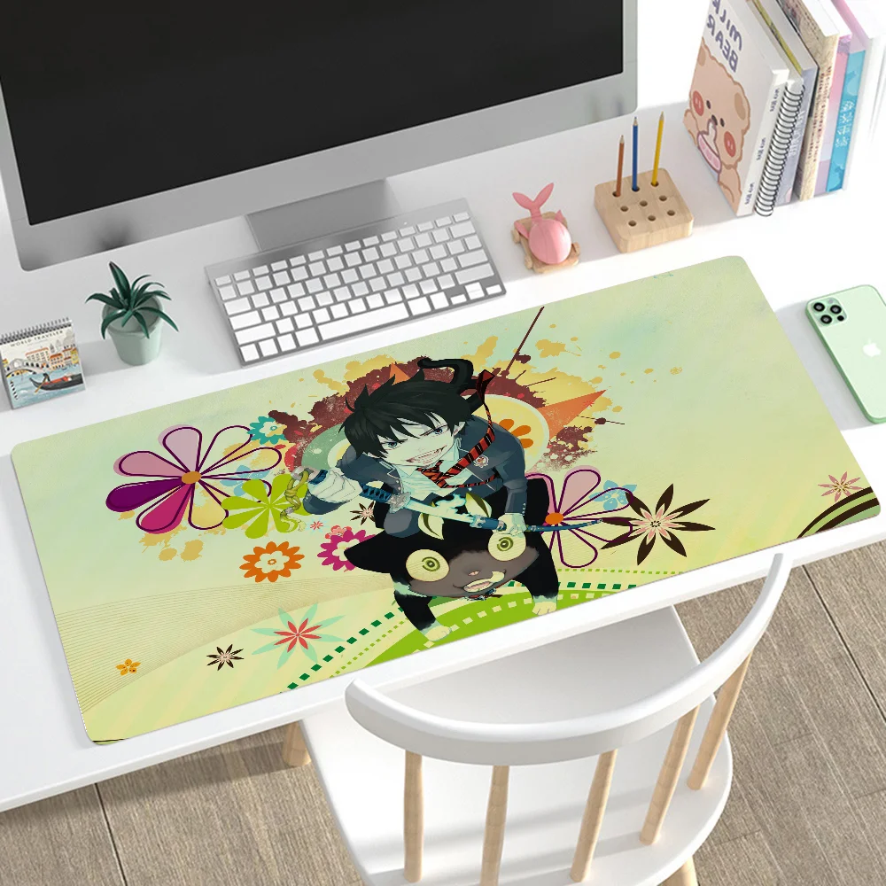 

Blue Exorcist Mousepad Mouse Mat Desk Mat With Pad Gaming Accessories Prime Gaming XXL Keyboard Pad Padding Mat