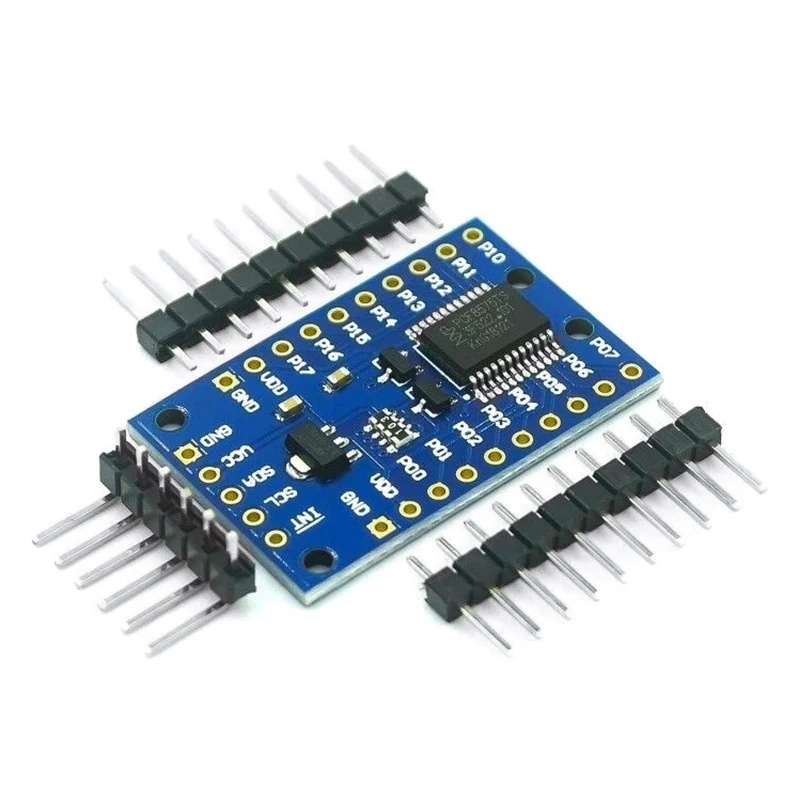 Carte d'extension PCF8575 Tech 6 000, 16 ports IO, DC 2.5-5.5V, I2C, contrôle de communication pour Ardu37