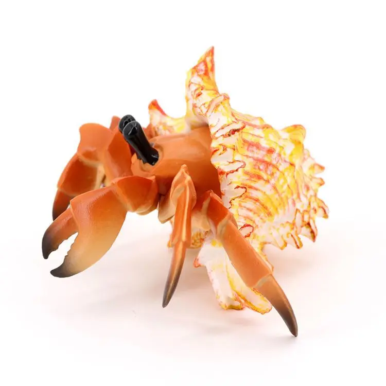 محاكاة النماذج البيولوجية لأرضية البحر البحرية حيوانات بلاستيكية صلبة، سلطعون الناسك، ألعاب السلطعون، زينة هدايا للأطفال #2