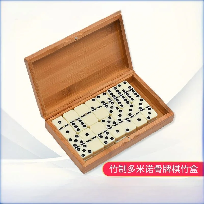 

Wooden Box With Rivets, Ivory White Dominoes, Casual Puzzle Board Games, Toys, Double Six Adult Casual Home Board Games