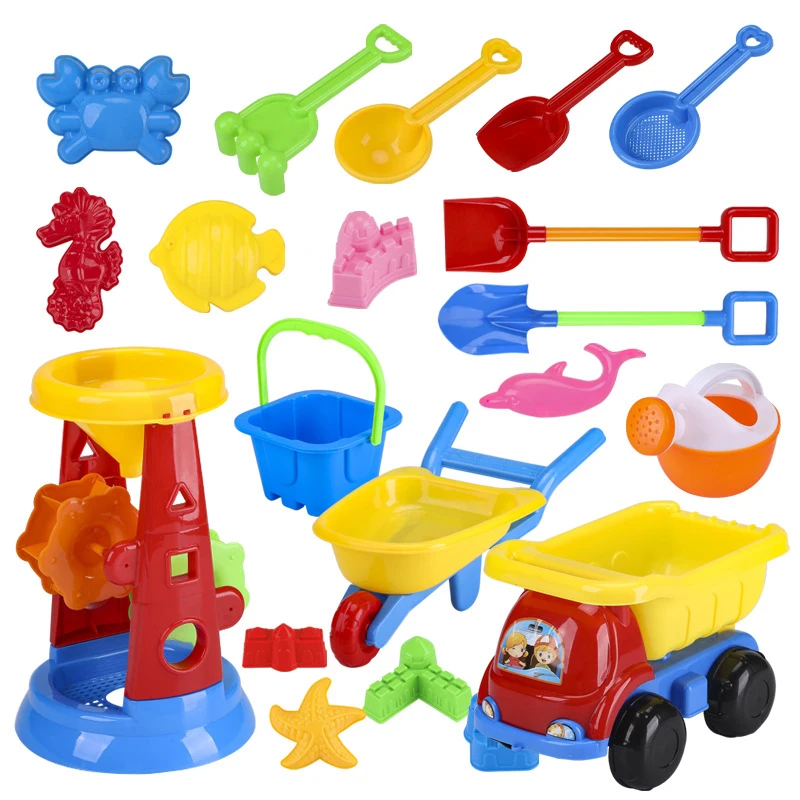 New Children Beach Toys Kids Play Water Toys Sand Box Set Kit Sand Bucket Summer Toys for Beach Play Sand Water Game Play Cart