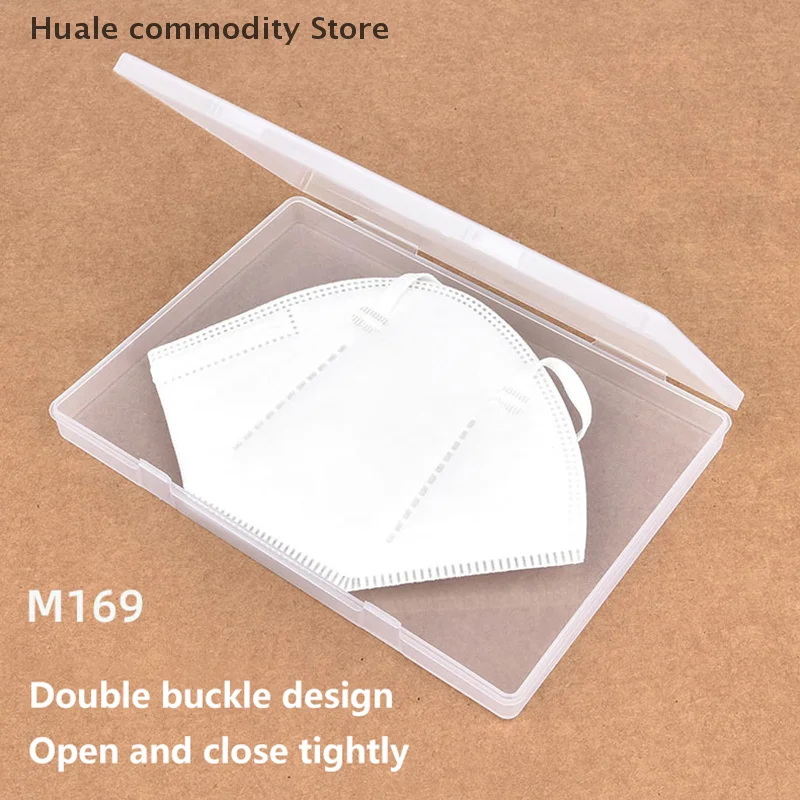1pc Plastic Transparent Box For Mask Storage Box Large Size Small Accessory Storage Frosted Plastic Box