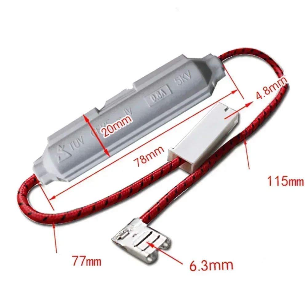 Microwave Oven Fuse 5KV 0 65 0 9A High Voltage Fuse With Fuse Holder Accessories Compatible Replacement Set 2pcs