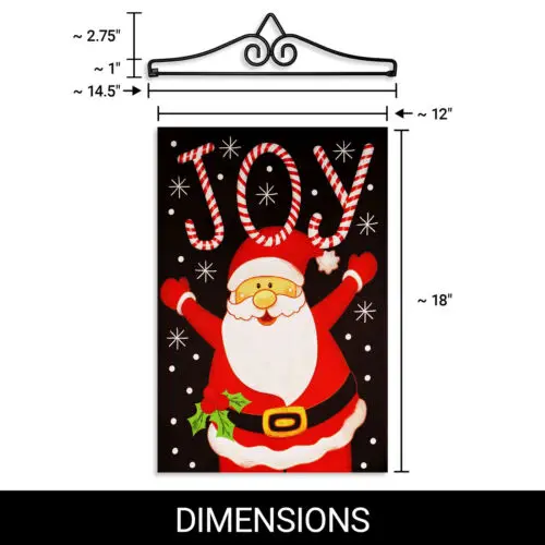 Hanger 14IN & Garden Flag Joyful Santa 12x18IN Printed DS Blockout