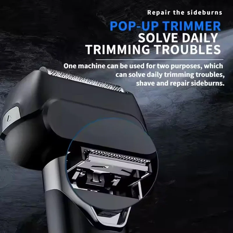 Kemei 4-Blades Electric Razors For Men Wet Dry Rechargeable Electric Shavers Beard，Facial，Stubble，Balds Head Shaving Machine
