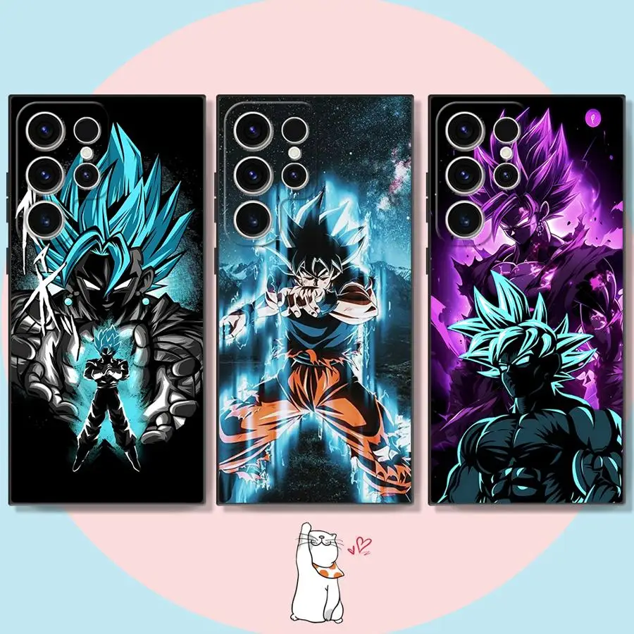 

Black Soft Shell Case for Samsung Galaxy S22 Plus S21+ S21 S24 S24Ultra S20 FE S25 Ultra S23 FE Dragon Ball Super Saiyan Goku