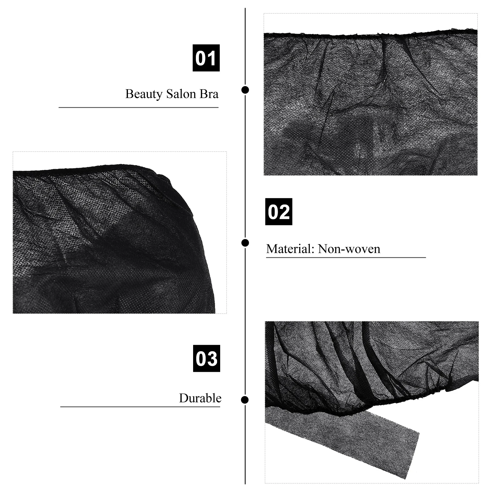 15 個汗サウナ下着使い捨て黒不織布ストラップレス美容院ブラジャー女性用使い捨てブラジャー