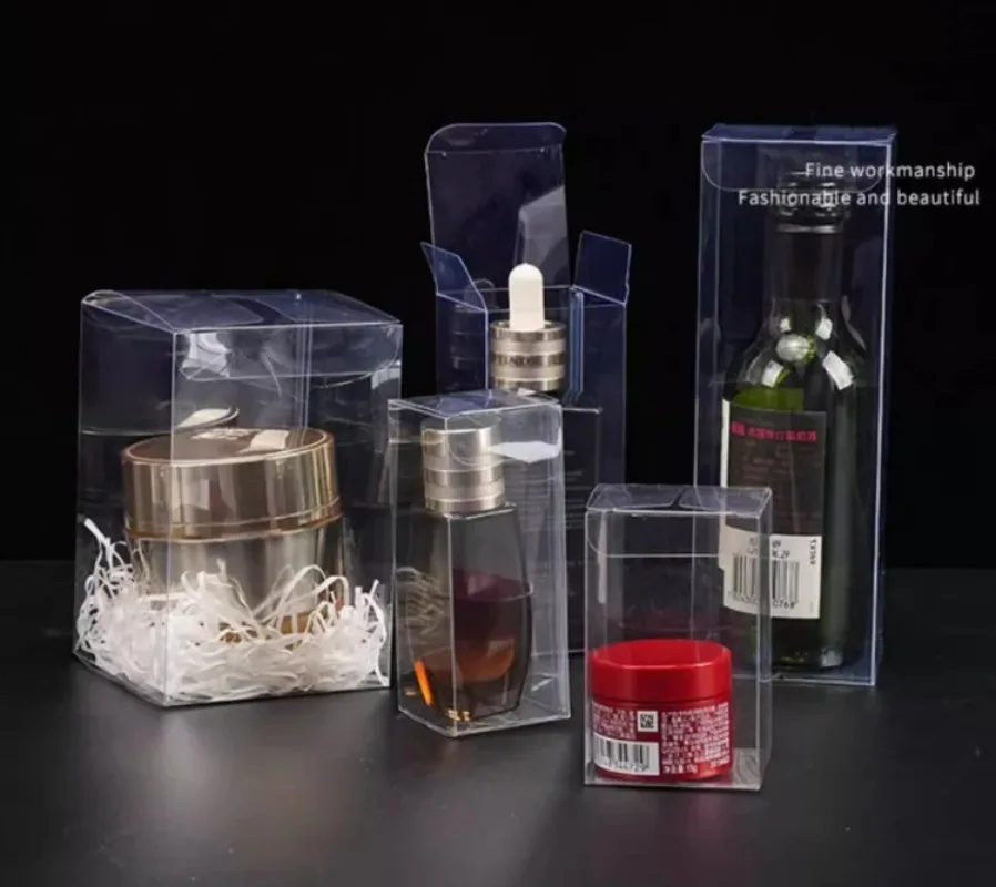 

10PCS Clear Plastic PVC Foldable Storage Box,DIY Christmas Wedding Jewelry Doll Stones Bonsai Figure Toys Gift Storage Pouches