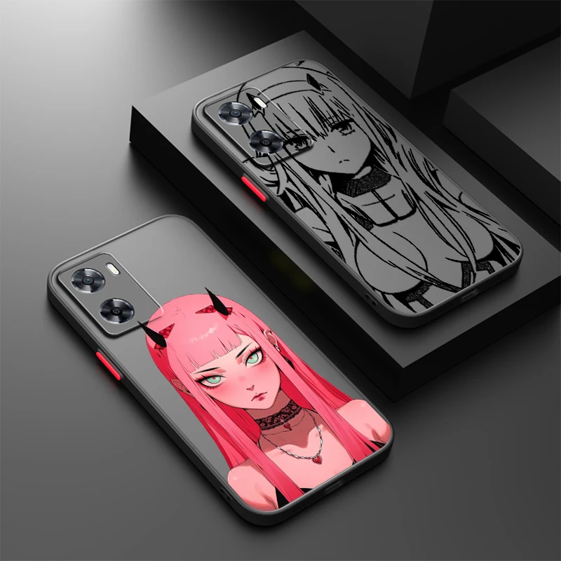 Cool Cute D-Darling In The F-Franxx Frosted Translucent For OPPO X5 X3 A54S A5 A94 A16 A53S A57 A74 A72 A96 A98 A78 5G Funda