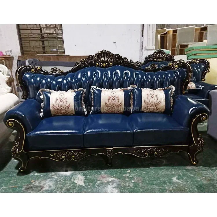 Hotel High Quality European Style New Model Leather Royal Sofa Set Designs