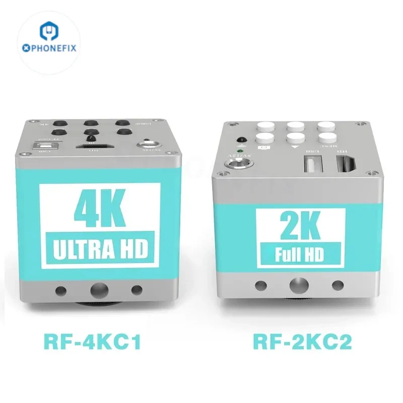 RF4 4K Ultra HD 2K Full HD fotocamera Stereo microscopio trinoculare fotocamera digitale per strumenti di riparazione di saldatura PCB del telefono