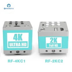 RF4 4K Ultra HD 2K Full HD fotocamera Stereo microscopio trinoculare fotocamera digitale per strumenti di riparazione di saldatura PCB del telefono cellulare