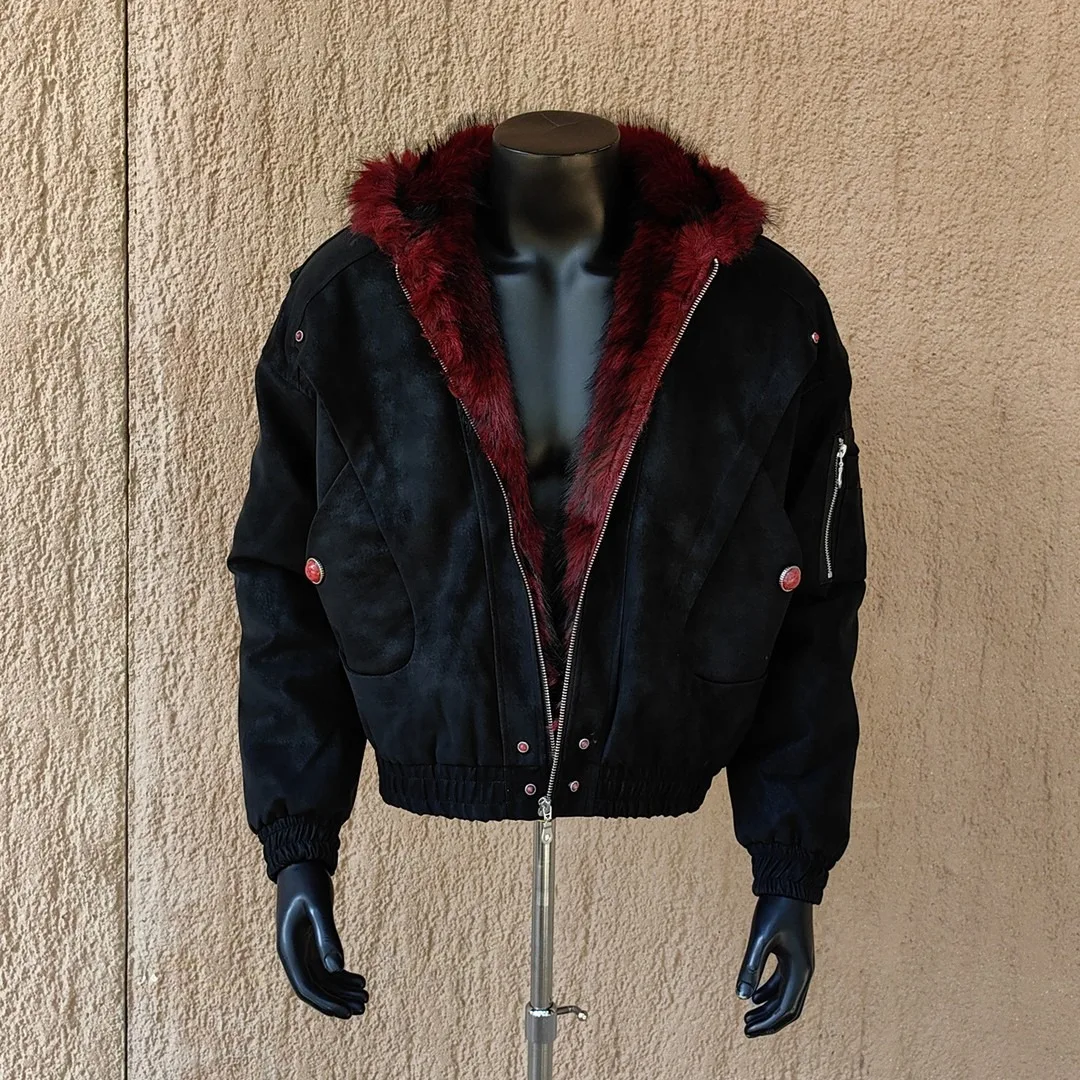 

Утепленная хлопковая куртка с капюшоном для мужчин, зимнее пальто с теплым плюшевым воротником, американский стиль, большие размеры, повседневная одежда для подростков